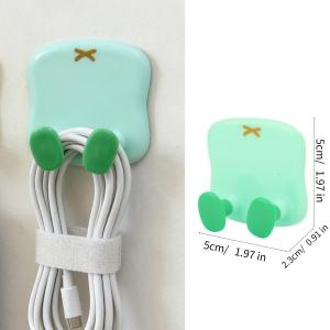 5Pcs Dopamine Self-adhesive Plug Holder / Wall Hooks for Home Decoration / Power Cord Household Kitchen Organizer