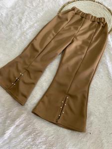 Khanza Kids Celana panjang  Cutbray anak perempuan bahan Scuba premium variasi belah mutiara usia 5-11 tahun