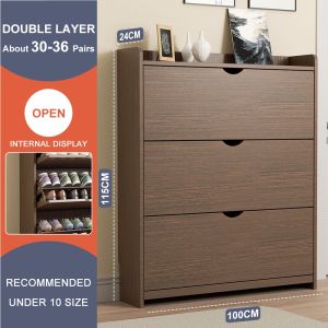 LENOBLE Wooden Shoe Rack Shoe Cabinet Shoe Storage Cabinet with Cover Shoe Rack Organizer Shoe Box