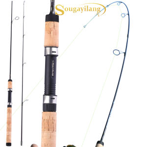 Sougayilang Spinning Fishing Rod 2 Section 6FT Ultra-weight Wood Handle High Carbon Fiber Fishing Rod for Freshwater and Salwater
