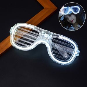 【SG Local】🎉[Ready Stock ] 🎉Party Led Glow Cold Light Eyes Glasses Light Up Shades Flash Rave Luminous Glasses Christmas Festive