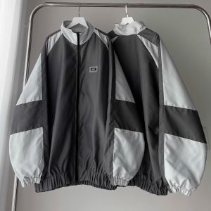 Áo khoác dù jacket nam màu đen xám TEM SU WZS vải dù 2 lớp có túi trong form rộng khoác ngoài nam nữ