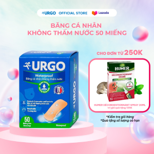 Băng cá nhân không thấm nước Urgo Waterproof bảo vệ vết thương khỏi nước và vi khuẩn (50 miếng) urgo