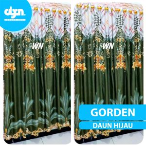 BONGKAR GUDANG MOTIF BEST SELLER / TERLARIS - GORDEN SMOKRING 12 RING UKURAN 135X220 CM [ GORDEN DAUN HIJAU ]