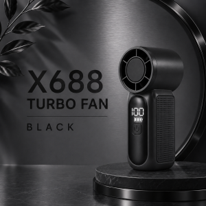 MICROPOWERTECH X688 Portable Mini Turbo Fan 3000mAh Handheld Rechargeable Fan with LED Display 100 High Speed Strong Wind