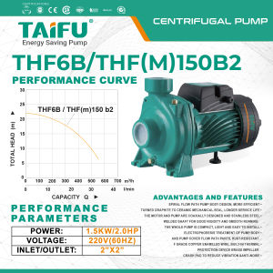 TAIFU Centrifugal Pump 2.0HP (2x2) 3.0HP (3x3) High Performance Single Phase Inlet Outlet Capacitor Fan Motor