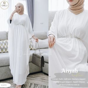 Kaftan Aisyah Lebaran Mewah Elegan Dress Kelelawar Payet Mutiara Swarovski Gamis Kondangan Kekinian