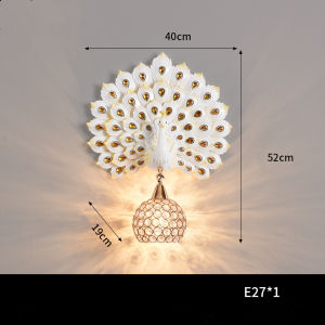 European style Creative Peacock Wall Lamp Nordic Series Home Living room Bedroom Hotel Staircase Entrance Lighting Personalized Animal Decorative Wall Lights 40*55cm