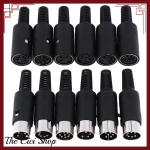 [The Cici Shop] DIN Plug Socket Connector 3 4 5 6 7 8 PIN Male Female Chassis Cable Mount