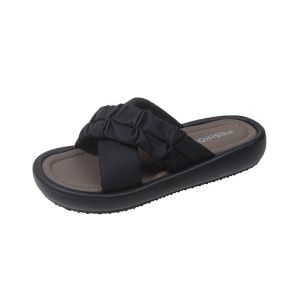 [Free Shipping] Cross-Strap Sandals For Women Perfect For Summer Wear With Skirts 2026 New Fashion Thick-Soled Non-Slip Beach-Style Casual Flip-Flops