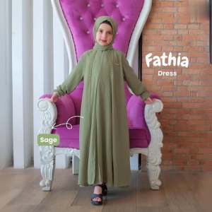 Fathia Dress | Gamis Abaya Anak Perempuan Umur 8 - 12 Tahun Model Terbaru Kekinian