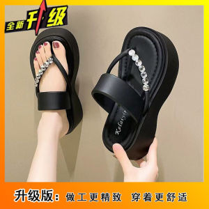 [Free Shipping] Versatile Sandals For Outdoor Wear Beach Sandals New Summer Styles Platform Sandals With Rhinestones WomenS Flip-Flops