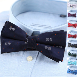 Handmade Bow Ties for Men Formal Smooth Woven Tie Animals for Cars Bikes Patterns Pre-tied Adjustable Tie Men Gift