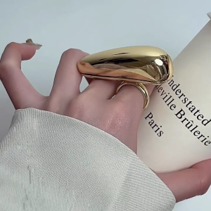 Unique Finger Rings Adjustable Rings Tear Drop Shape Opening Rings Exaggerated Finger Rings Eye Catching Finger