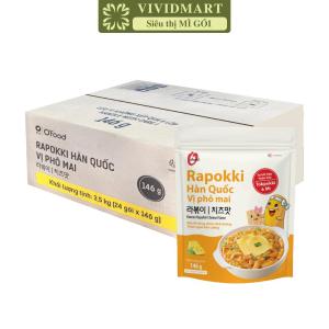 [THÙNG 24 GÓI] - O’FOOD - Rapokki Hàn Quốc O’food 2 vị: Truyền thống Phô mai Tokbokki OFood Bánh gạo OFood (146g/gói)