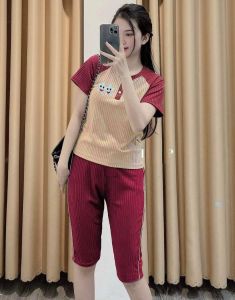 HOÀN TIỀN 15% - Đồ Bộ Nư Lửng Mặc Nhà Thun Gân Co Giản 4 chiều