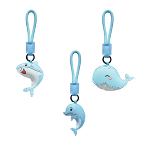 Versatile Leather Dolphin Keychain Adorable Sea Creature Charm Bag Decoration for Students and Adults