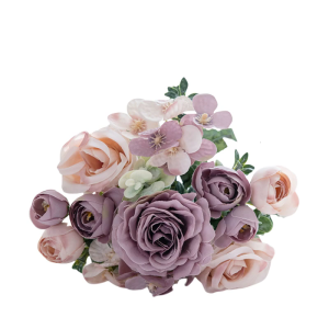 Nordics Style Faux Floral Bouquets 7 Rose Head Flower Bouquets Polyester Home Wedding Party Decoration Accessory