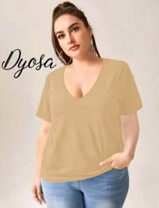 Plus size vneck shirts blouse v neck women large xl 2xl 3xl 4xl soft cotton (VN)