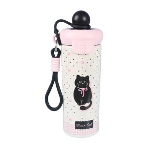 PKWP 600มิลลิลิตร ถ้วยสูญญากาศ ความจุสูง ฉนวนกันความร้อนหรือการทำความเย็น ขวดน้ำร้อน แบบพกพา พร้อมเชือกยก แก้วเก็บความร้อน สำหรับเด็กนักเรียน