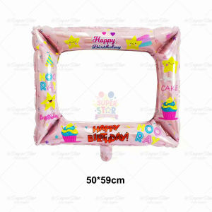 Happy Birthday Cake Balloons Large Crown Foil Balloon Birthday Party Photo Frame Props Scene Decorations Supplies