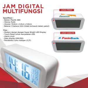 Jam Digital Multi Fungsi / Jam Alarm Pengatur Suhu / Kalender