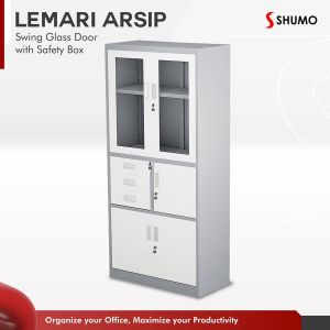 Lemari Arsip kantor dokumen Filling Kabinet 2 pintu Besi brankas Laci 3