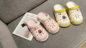 WomenS Summer Outdoor Clogs Thick-Soled Beach Sandals Water-Resistant Non-Slip Cute Cartoon Closed-Toe Slippers