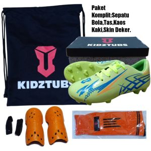 KIDZTUBS Sepatu Bola Anak Paket Komplit Sepatu Bola Tas Skin Deker Kaos Kaki Usia 6-10 Tahun Size 28 29 30 31 32 33 34 35 36 37 KDZ1115123024