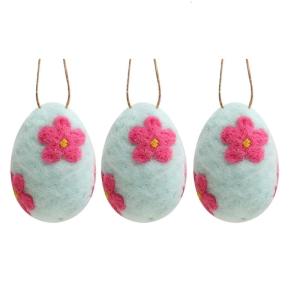 3 Pieces Felted Eggs Pendant for Easters Basket Fillers and Decorations Hanging Ornament for Home and Party Use