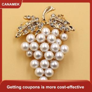 【CANAMEK】 [PDBH Cửa Hàng Thời Trang] Trâm Cài Nho Trâm Cài Ngọc Trai Mạ Vàng Hồng Ghim Cài Khăn Hoa Kim Cương Giả