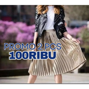 PROMO 2pcs ROK PLISKET BLUDRU VELVET 7/8 PREMIUM / ROK PLISKET BLUDRU PENDEK / ROK BLUDRU VELVET 7/8 TERLARIS
