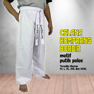 Celana Sirwal Komprang Cingkrang Pangsi Umroh Putih Medium Sampai Jumbo