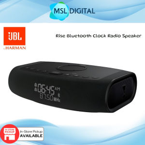 JBL Rise Bluetooth Clock Radio Speaker – Wireless Music Dual Alarm FM Radio LED Display