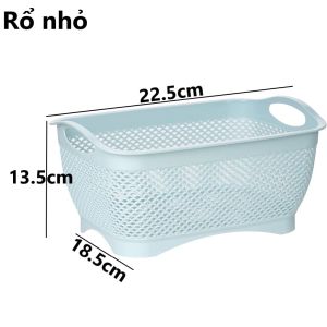 COMBO 3 Rổ Vuông Lưới Nhựa VIỆT NHẬT - Quai Cầm Chân Đế Kiểu Sang Trọng - 3301/02/03