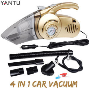 YANTU 4 in 1 Car Vacuum Cleaner/LED Light/Air Pressure Gauge/Tyre Air Pump Handheld Car Vacuum Sweeper