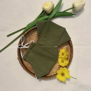 khẩu trang vải Linen 3D kháng khuẩn chống bụi mịn tone màu ấm