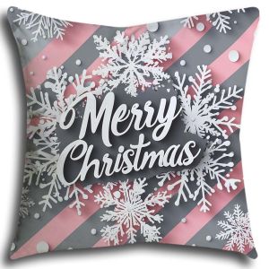 Christmas Pillowcase Single Pack 25 Options 40x40/45x45/50x50cm Nutcracker Santa Elk and Other Fairy Tale Style Patterns Sofa Cushion Cover Winter Home Decoration Pillowcase Holiday Gift Decoration Fabric Art