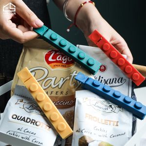 Vision 4 Cái Xây Dựng Khối Niêm Phong Clip Kẹp Sáng Tạo Snack Trà Sữa Bột Thực Phẩm Niêm Phong Clip Nhà Bếp Ký Túc Xá Tươi Giữ Niêm Phong Clip Túi