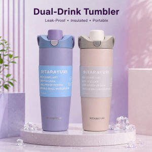 900ml 5-Layer Insulated Tumbler One Touch Pop Lid Dual Drink Straw Direct Sip Leakproof Safety Lock Lightweight 305g Travel Cup - HoneyLion