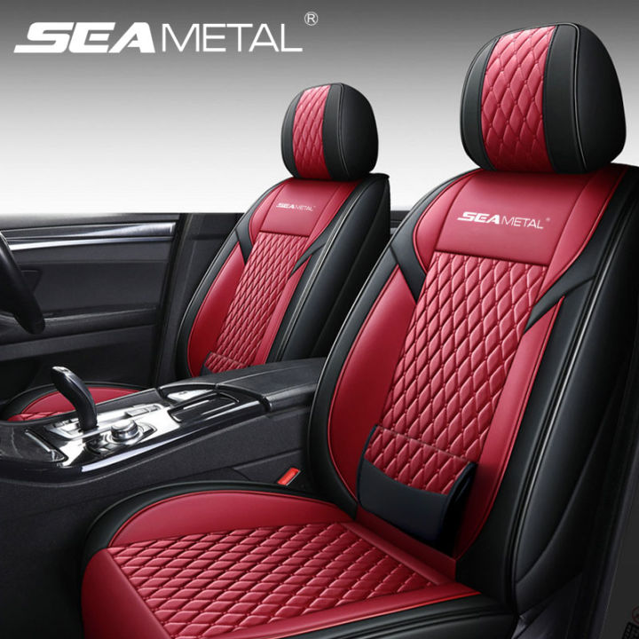 Seametal Car Seat Cover Pu Leather Car Seat Protector Cushion Universal