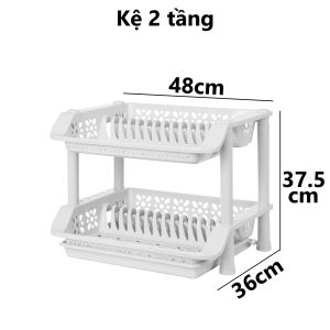 Kệ úp chén đĩa nhựa VIỆT NHẬT - 2 tầng 3 tầng - Khe cắm dĩa khay đựng nước thừa - 5595-2/3