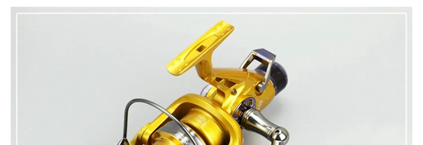 YUMOSHI Metal Spinning Reel Fishing Reels Bait Pancing Reel Carp Fish Wheel  KM50-60 Coil (Gold)