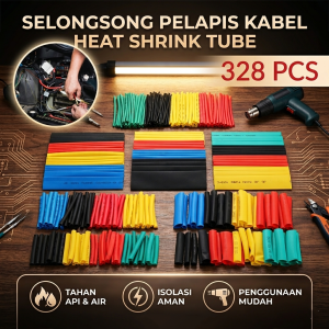 Selongsong Kabel Selang 328pcs Cable Heat Shrink Tube Isolasi Bakar DHS3
