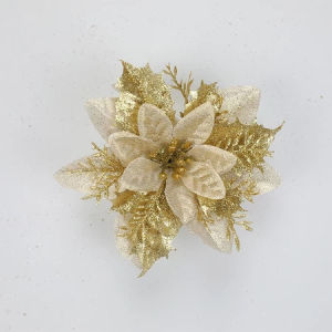 5 PCS 14cm Artificial Christmas Tree Fake Flower Decorations Sparkling Reusable Holiday Party Home Decorations
