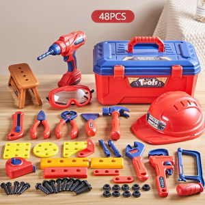 Oldlaiben Kids Tool Box Set Simulation Electric Drill Hammer Toys DIY Assembly Pretend Play Mainan Budak Lelak