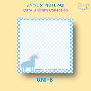3.5x3.5" Cute Unicorn Collection Notepad in Pastel Colored Designs with Inspirational/Motivational Quotes