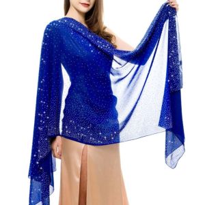 UNIITY Màu đơn sắc Khăn choàng voan nữ Đá pha lê Mềm mại Khăn voan lấp lánh Thời trang Khăn quàng tiệc Dành cho váy cưới váy dạ hội váy dự tiệc