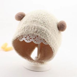 Baby Winter Knit Hat 0-12 Months Baby Kids Knit Ear Protector Cap Boy Girl Beanie Hat For Newborn