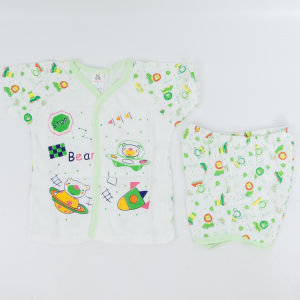 Rabbit kids ชุดเด็กทารกเด็กอ่อน แขนสั้นผ้าคอตตอนนุ่ม ไม่ระคายผิว สุ่มลายเลือกสีได้ ลูกเฒ่าแก่ก็ใส่